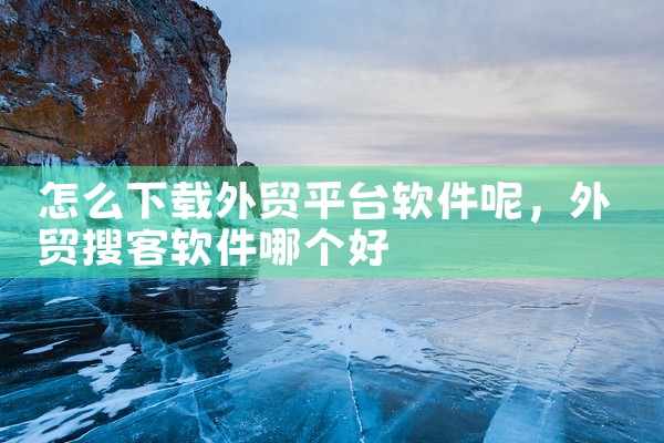怎么下载外贸平台软件呢