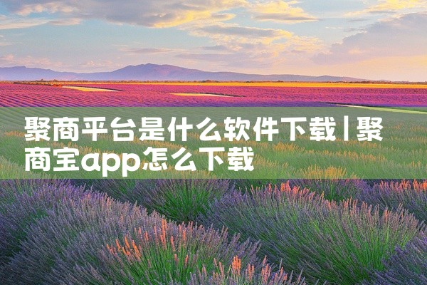 聚商平台是什么软件下载