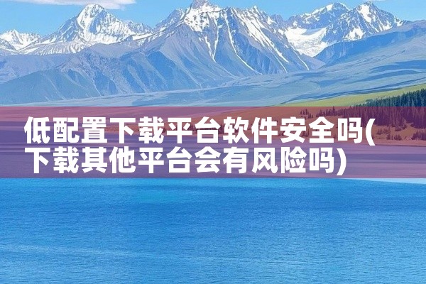 低配置下载平台软件安全吗