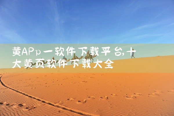 黄APp一软件下载平台