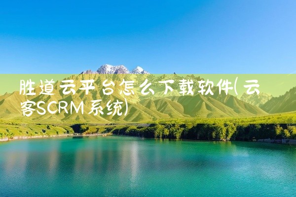 胜道云平台怎么下载软件